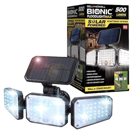 Bell + Howell Bell & Howell Bionic Motion-Sensing Solar Powered LED Black Floodlight 8523